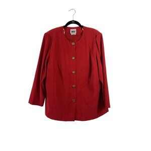 Leslie Fay Women’s Cherry Red Blazer & Skirt Set
